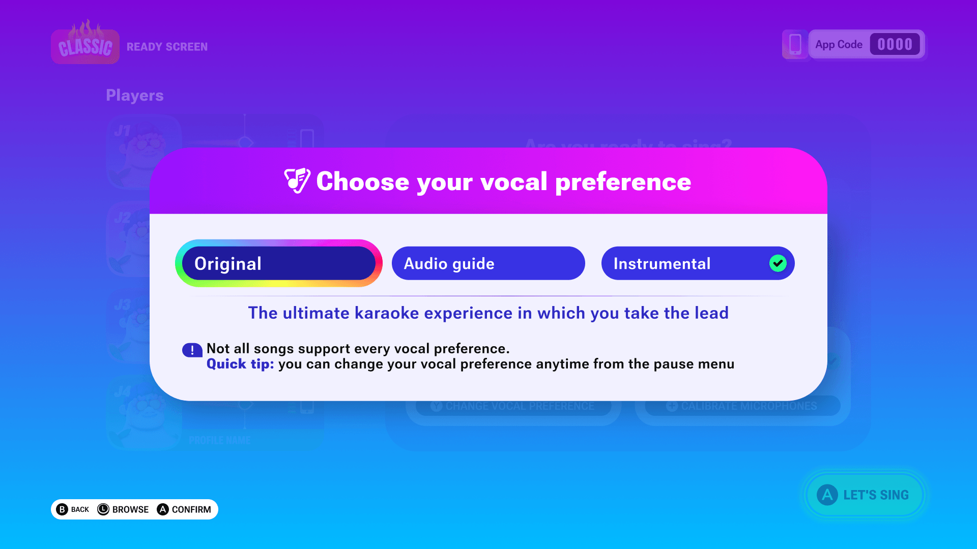 ADJUSTABLE VOCAL GUIDE AND VOICELESS MODE